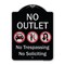 Signmission Designer Series-No Outlet No Trespassing Or Soliciting With No Car And No U-tu, 24" H, BS-1824-9968 A-DES-BS-1824-9968 - alternate 1
